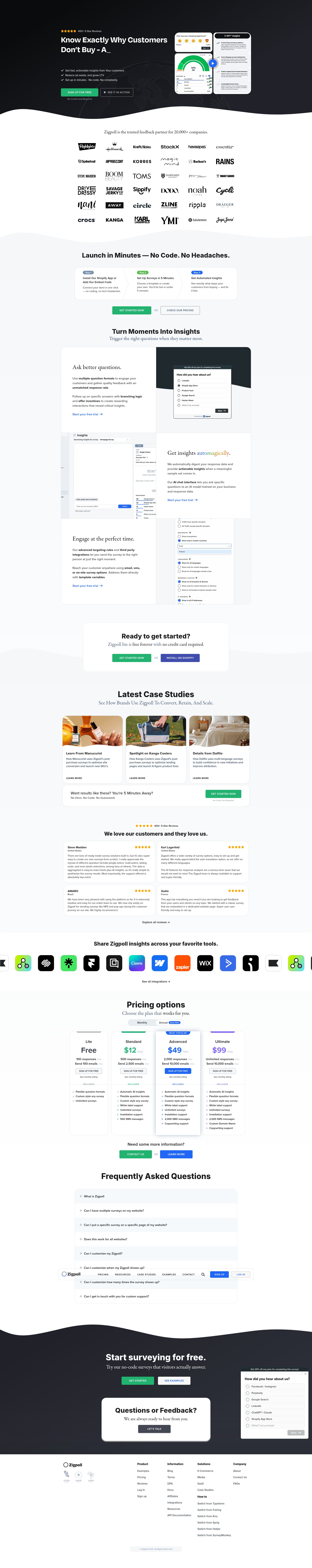 Screenshot of zigpoll.com