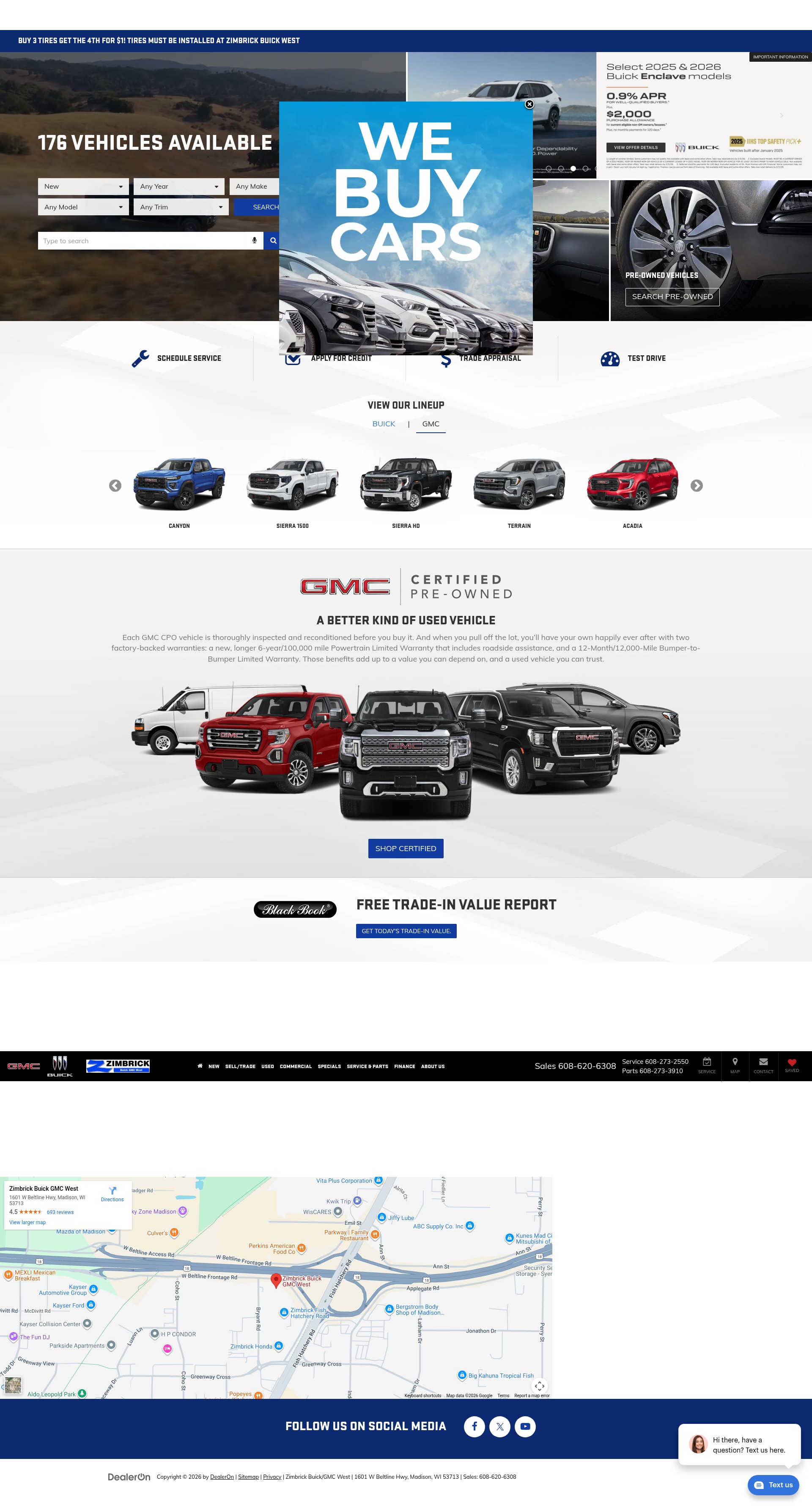 Screenshot of zimbrickbuickwest.com
