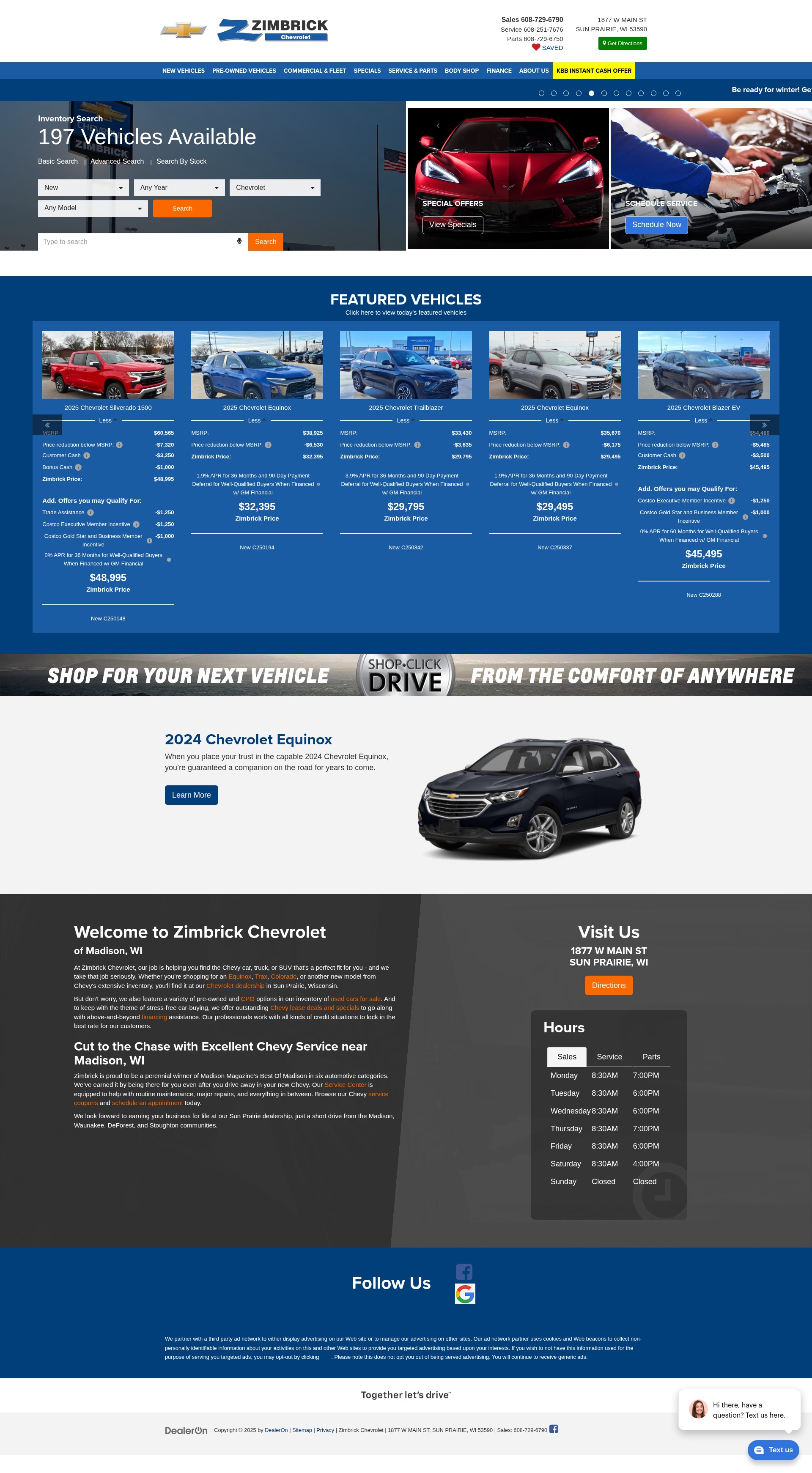 Screenshot of zimbrickchevrolet.com