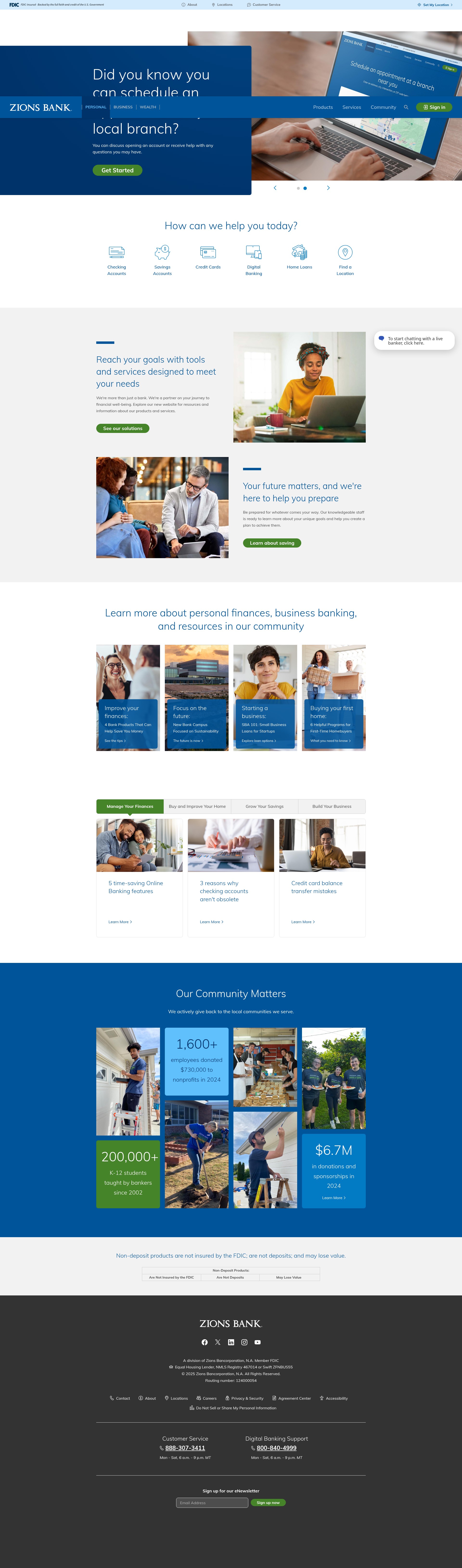 Screenshot of zionsbank.com