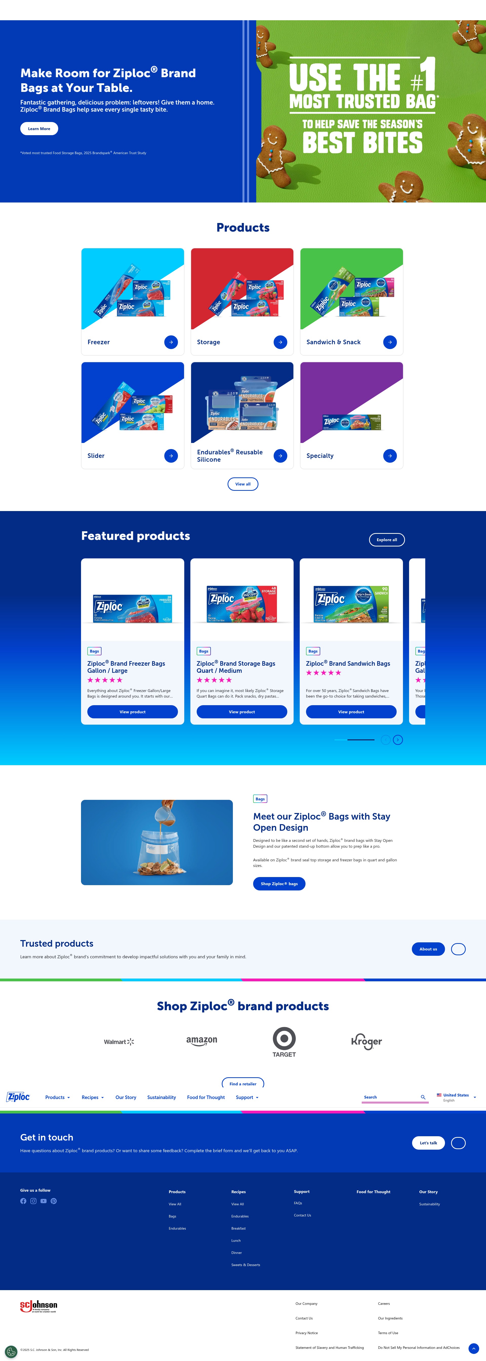 Screenshot of ziploc.com