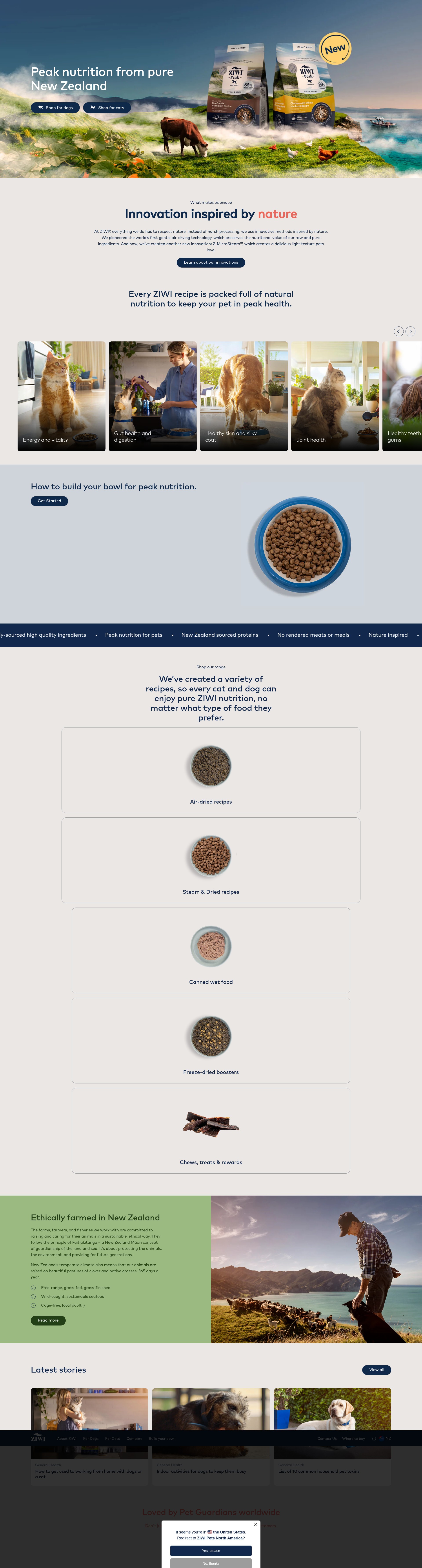Screenshot of ziwipets.com