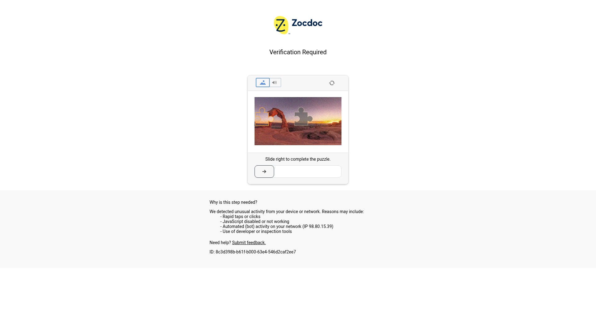 Screenshot of zocdoc.com