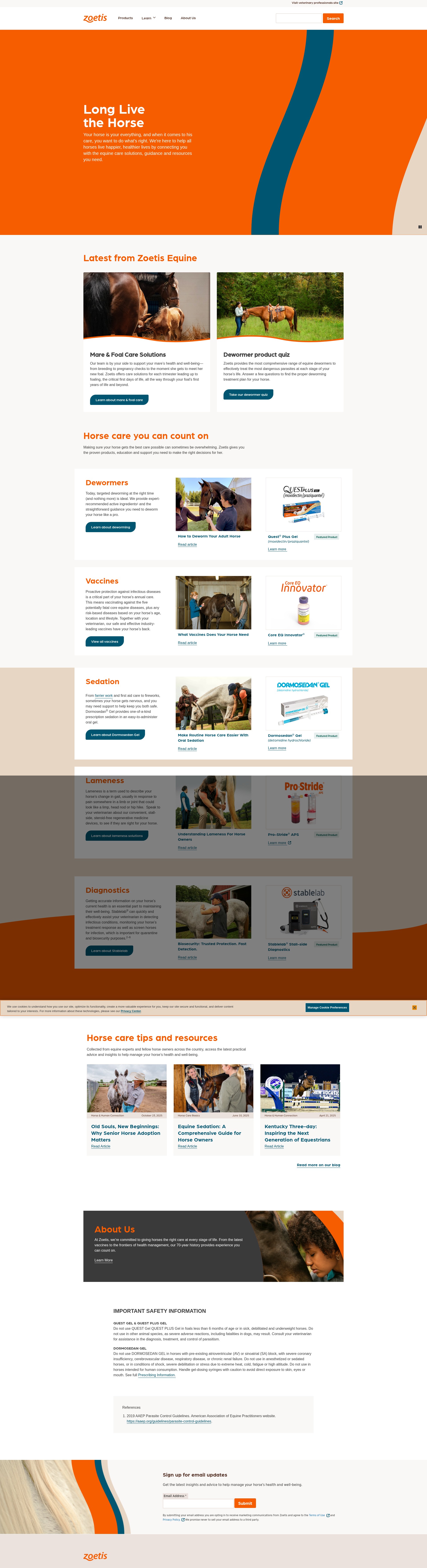 Screenshot of zoetisequine.com