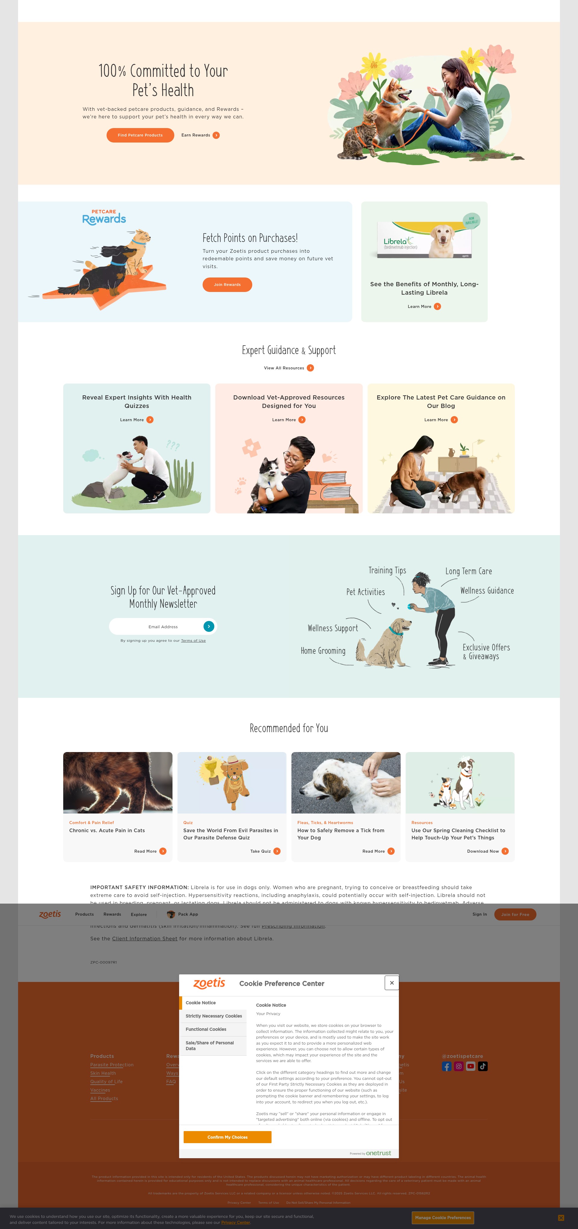 Screenshot of zoetispetcare.com