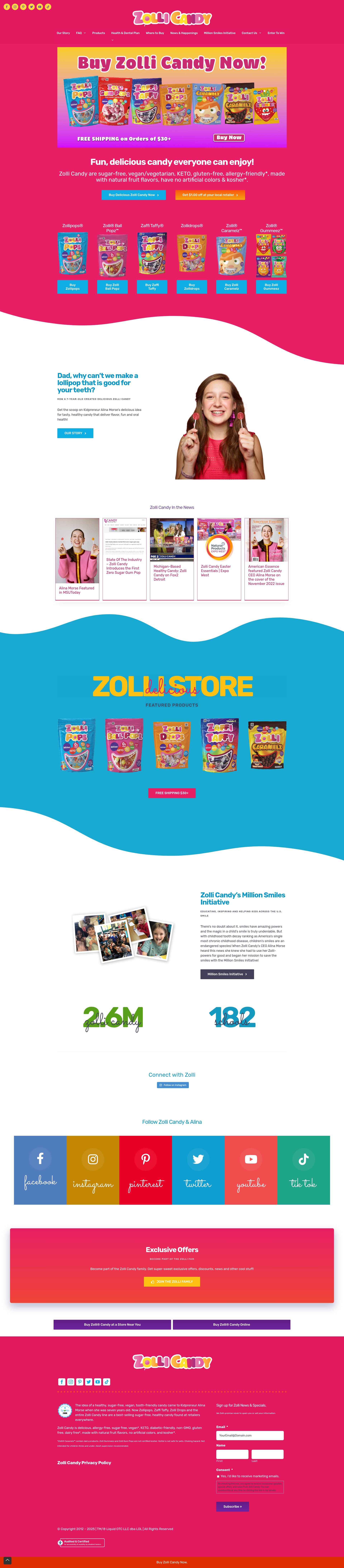 Screenshot of zollipops.com