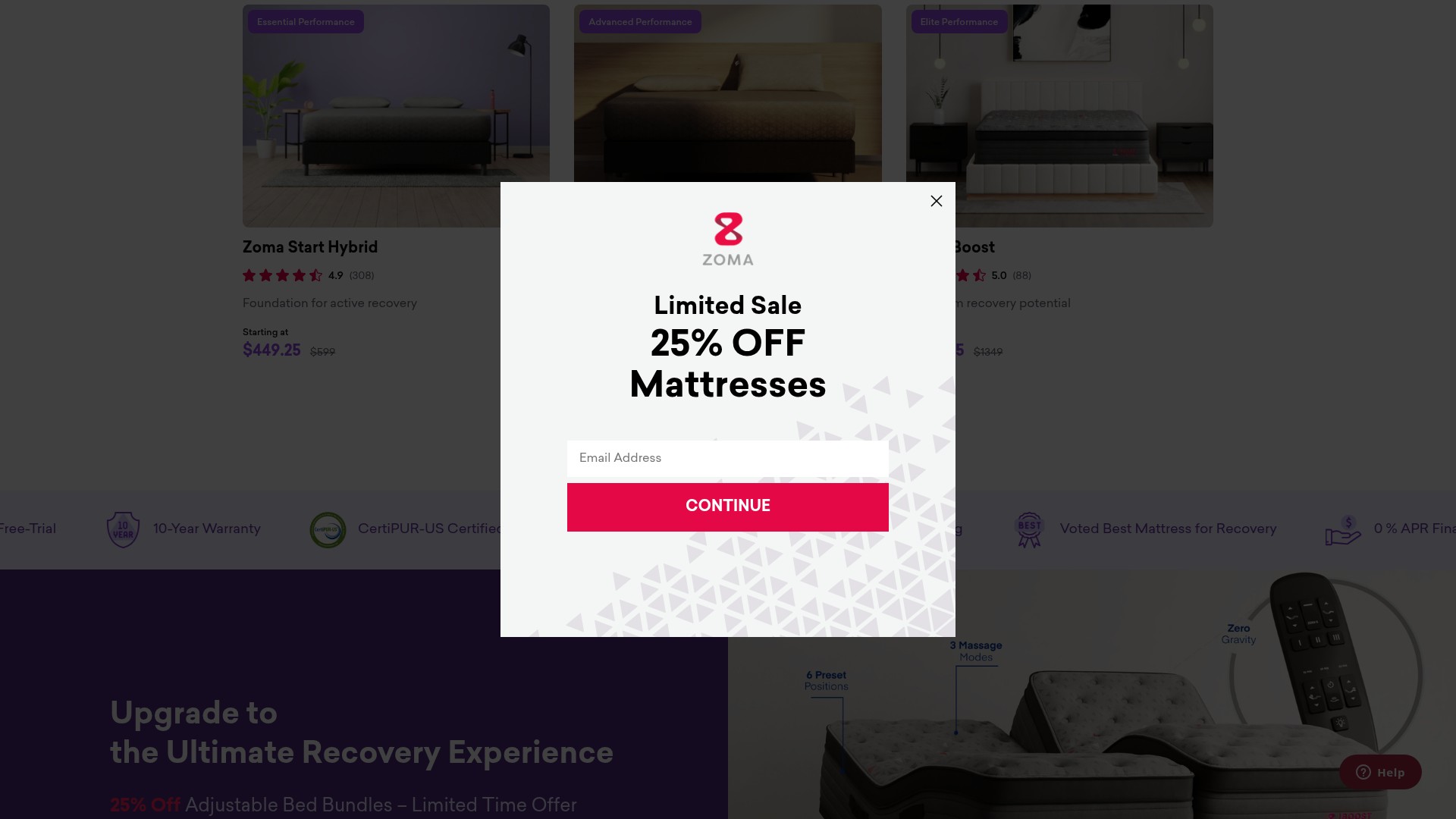 Screenshot of zomasleep.com