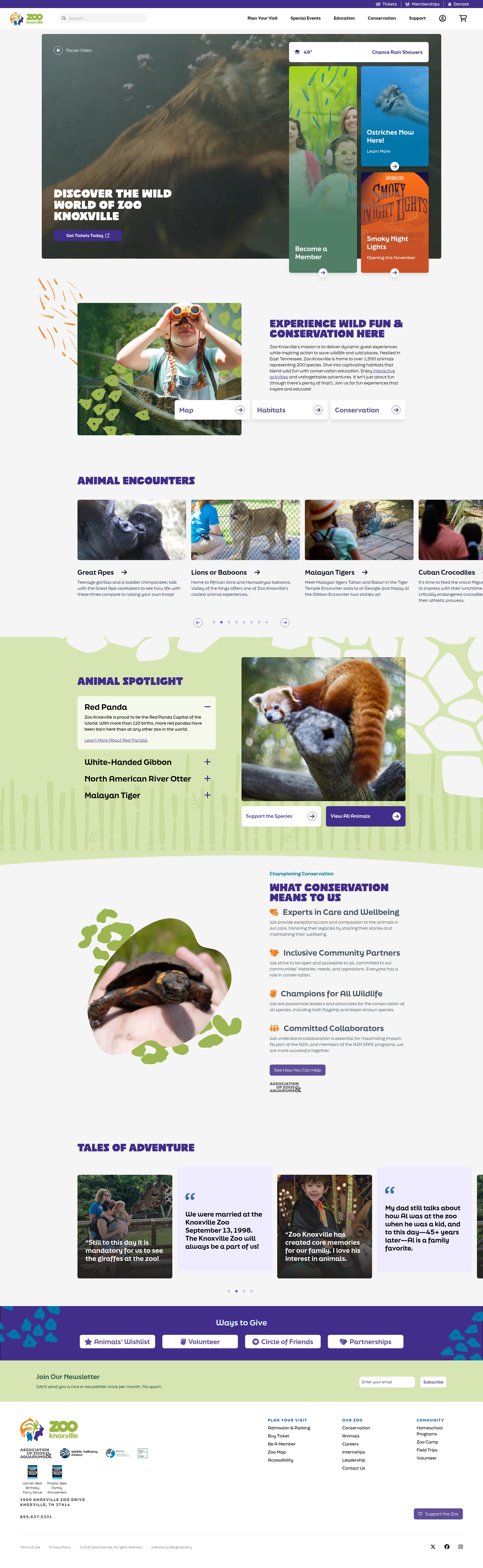 Screenshot of zooknoxville.org