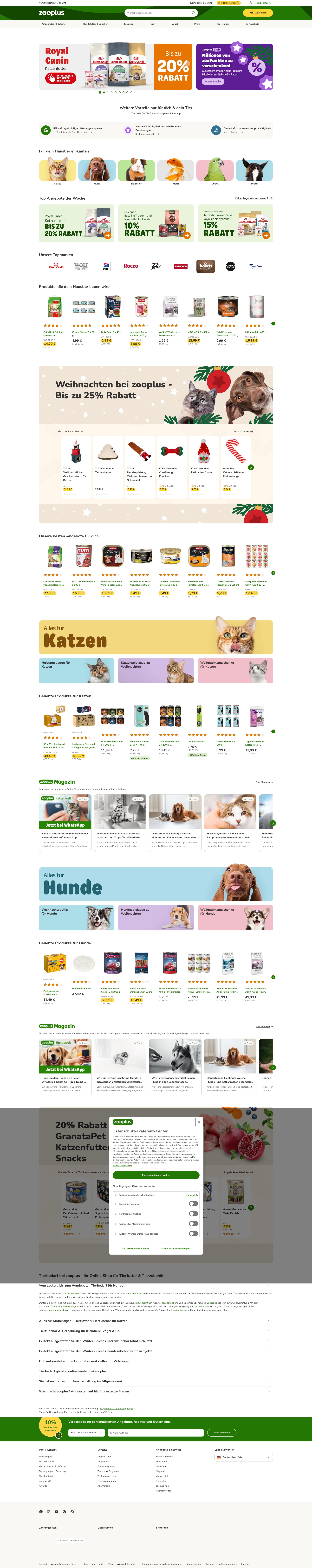 Screenshot of zooplus.de