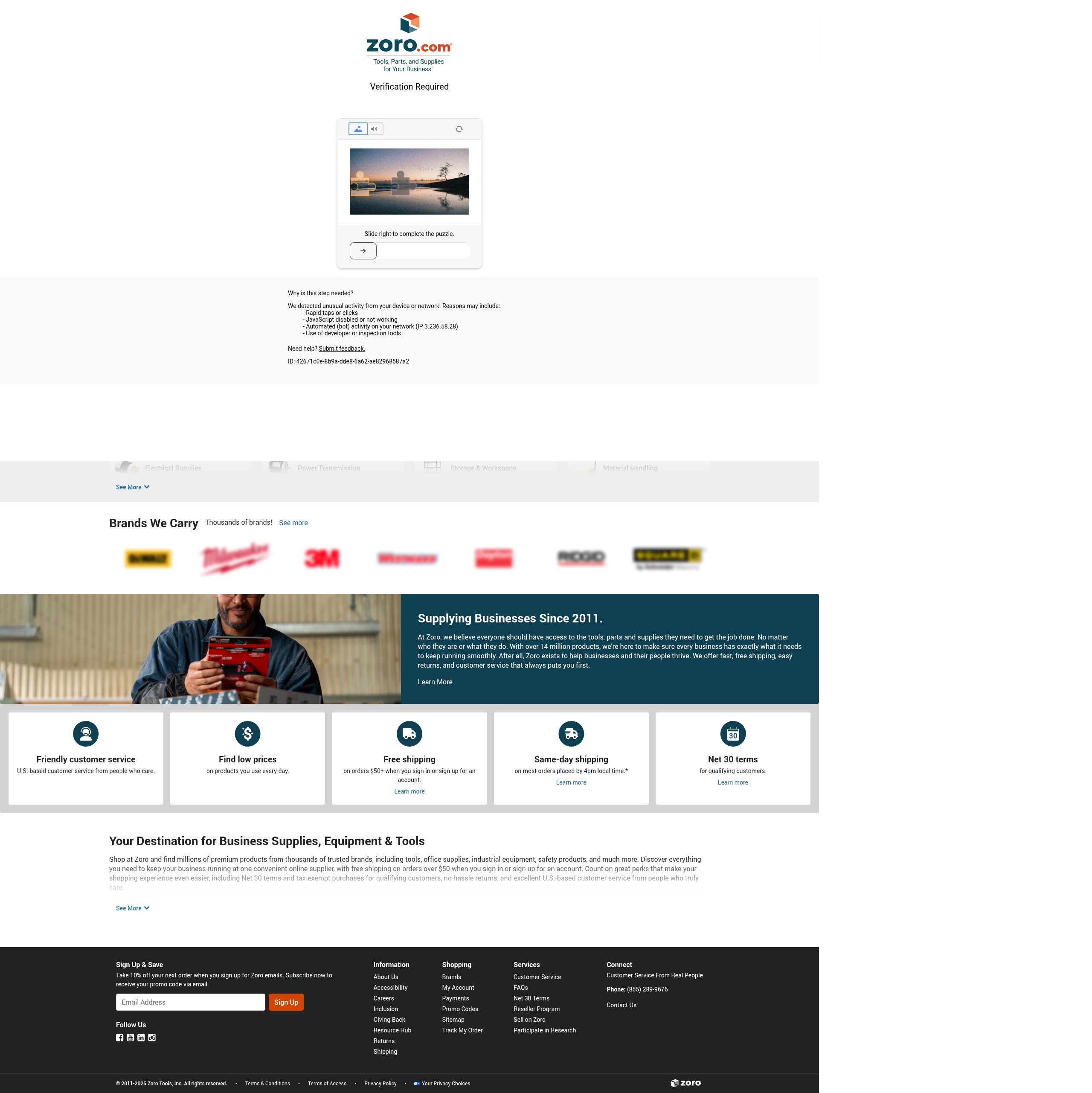 Screenshot of zoro.com