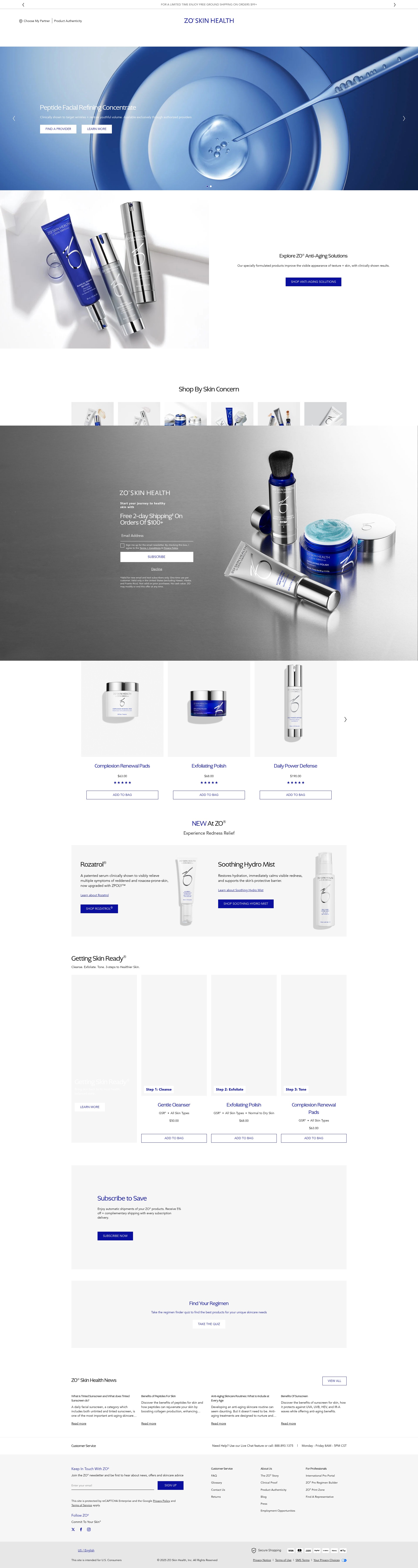 Screenshot of zoskinhealth.com