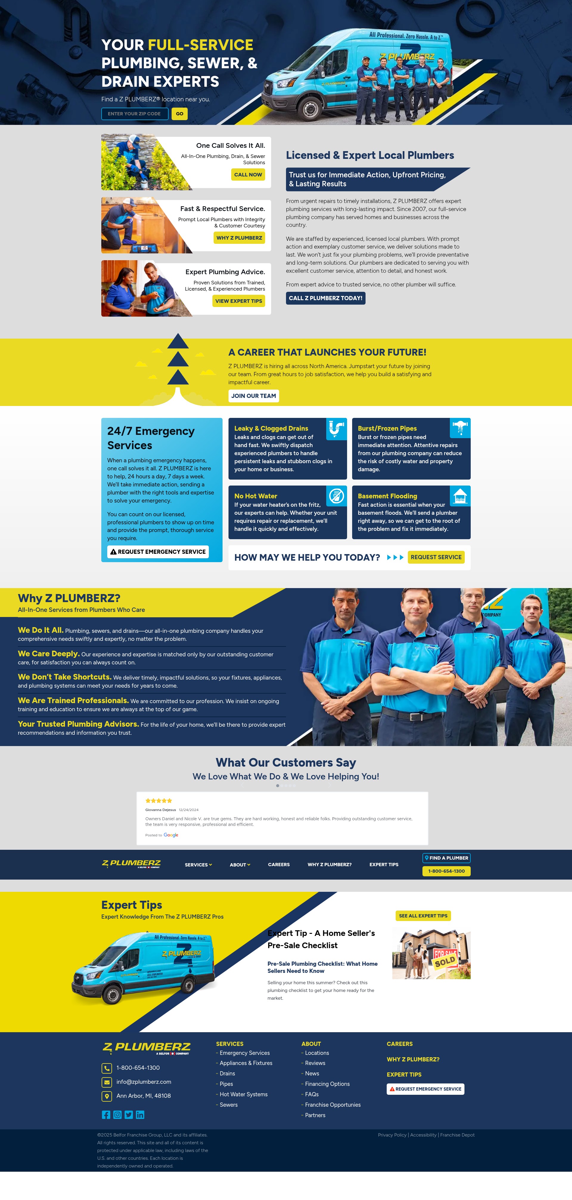 Screenshot of zplumberz.com