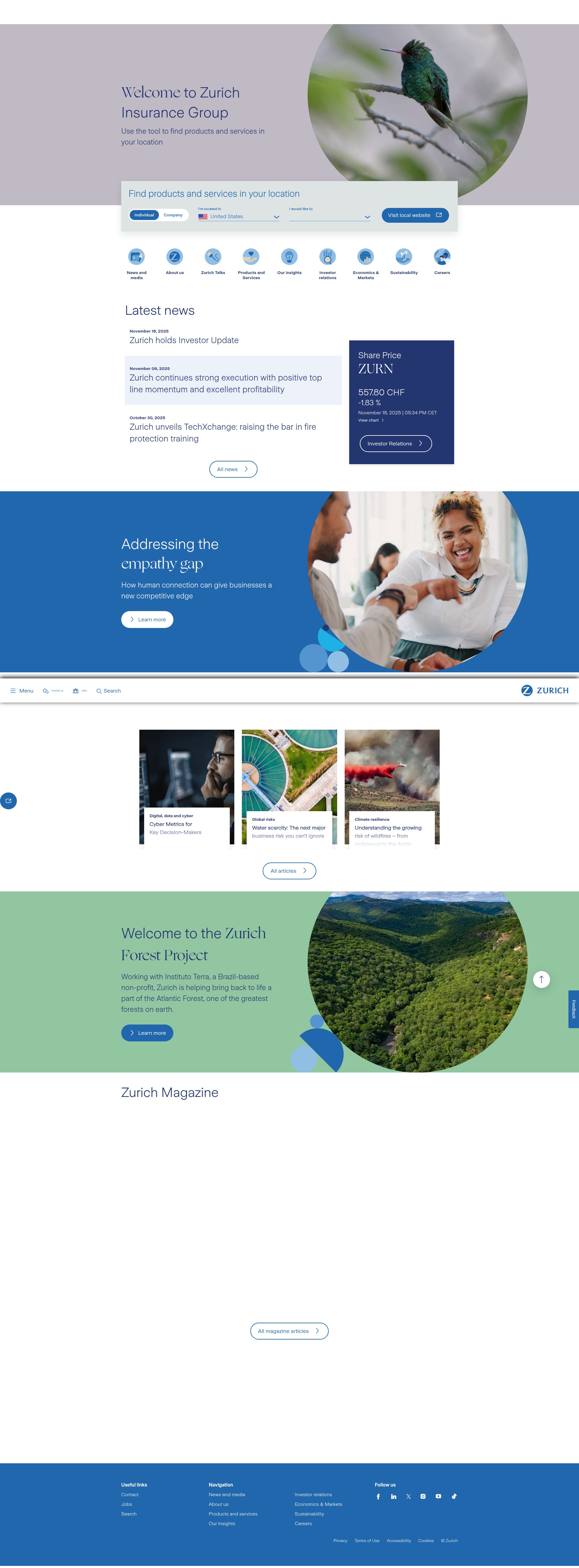 Screenshot of zurich.com